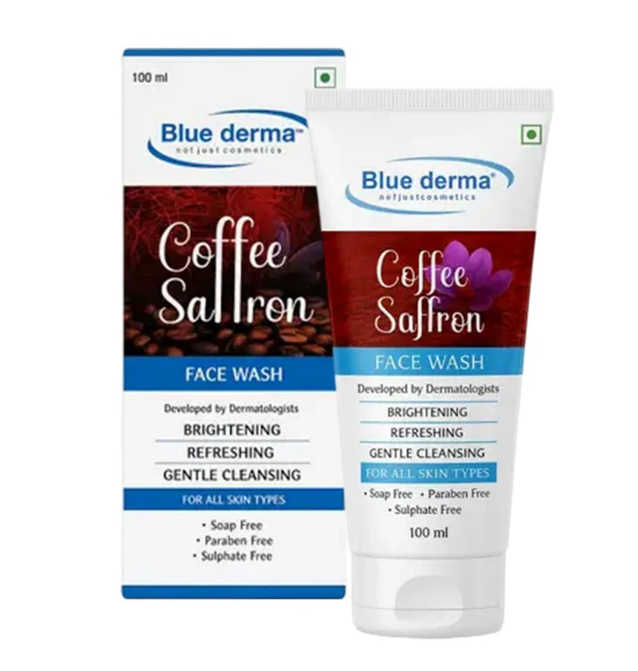 Blue Derma Coffee & Saffron Face Wash | Gentle Cleansing, Brightening & Refreshing 100 ml