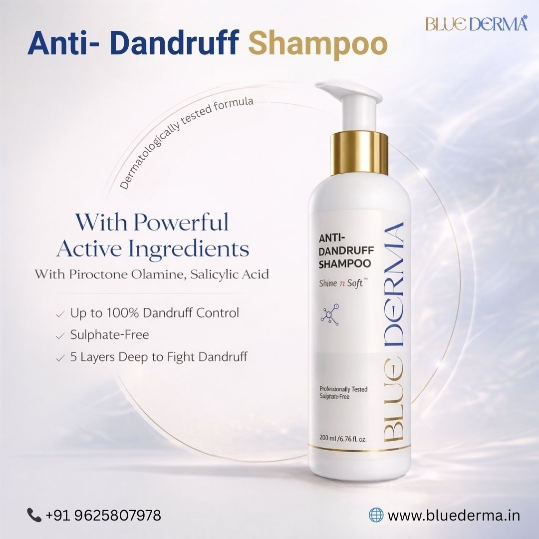 Blue Derma Anti Dandruff Shampoo – Advanced Care for Itchy, Flaky Scalp