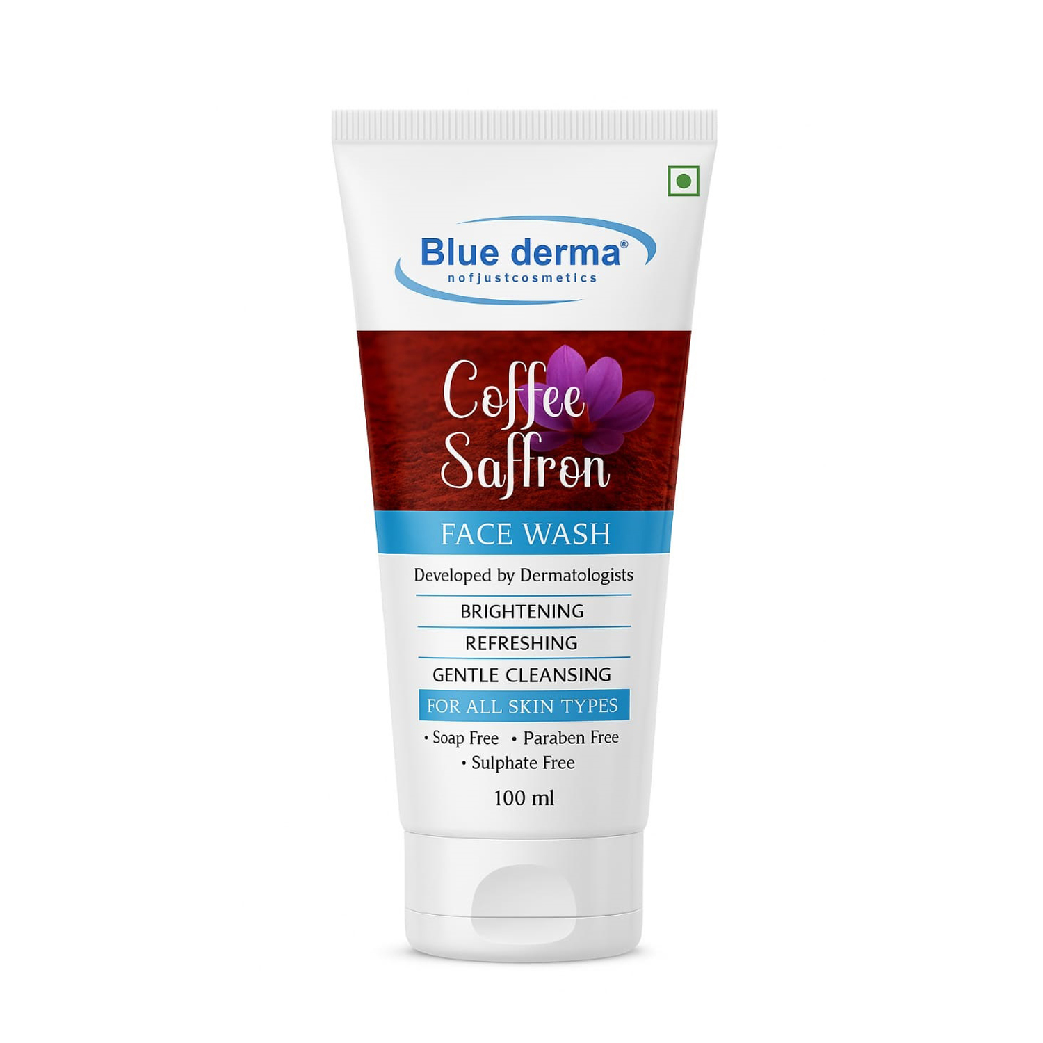 Blue Derma Coffee & Saffron Face Wash | Gentle Cleansing, Brightening & Refreshing 100 ml